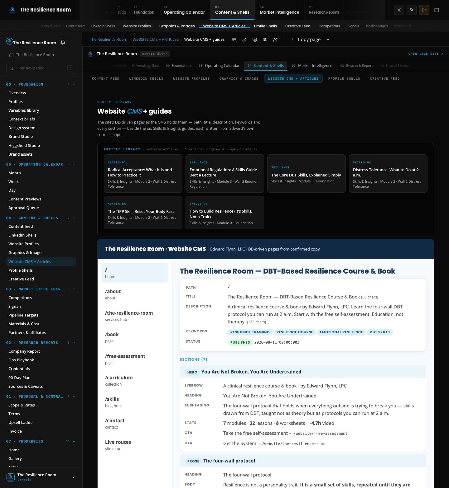 Edward Flynn · The Resilience Room: Content CMS