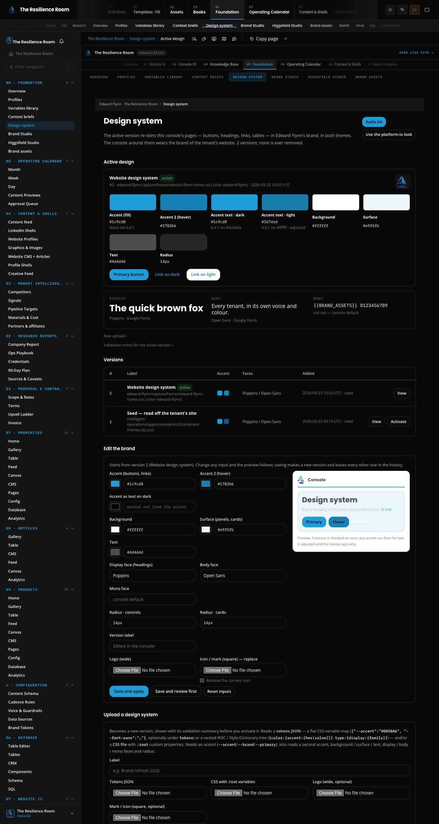 Edward Flynn · The Resilience Room: Design system