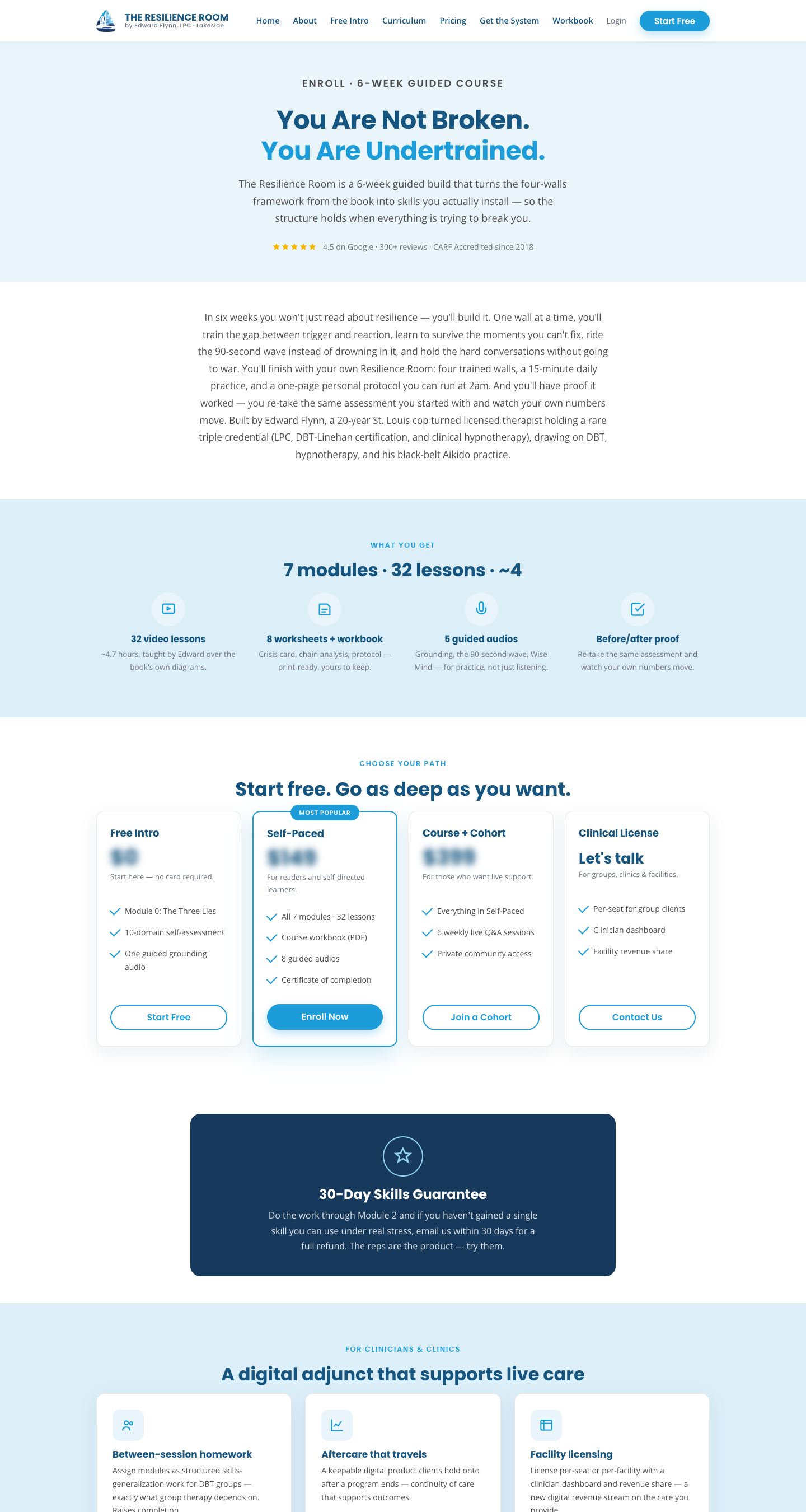 Edward Flynn · The Resilience Room: Website — Pricing