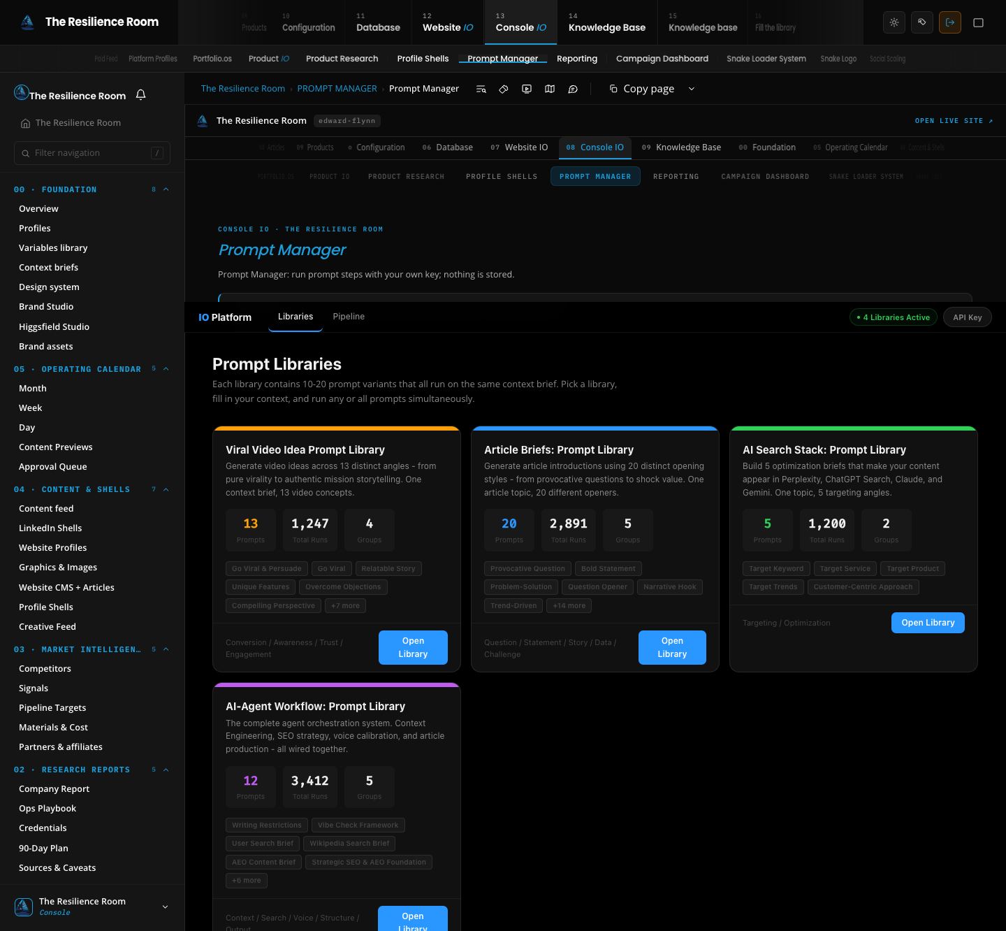 Edward Flynn · The Resilience Room: Prompt library workflows