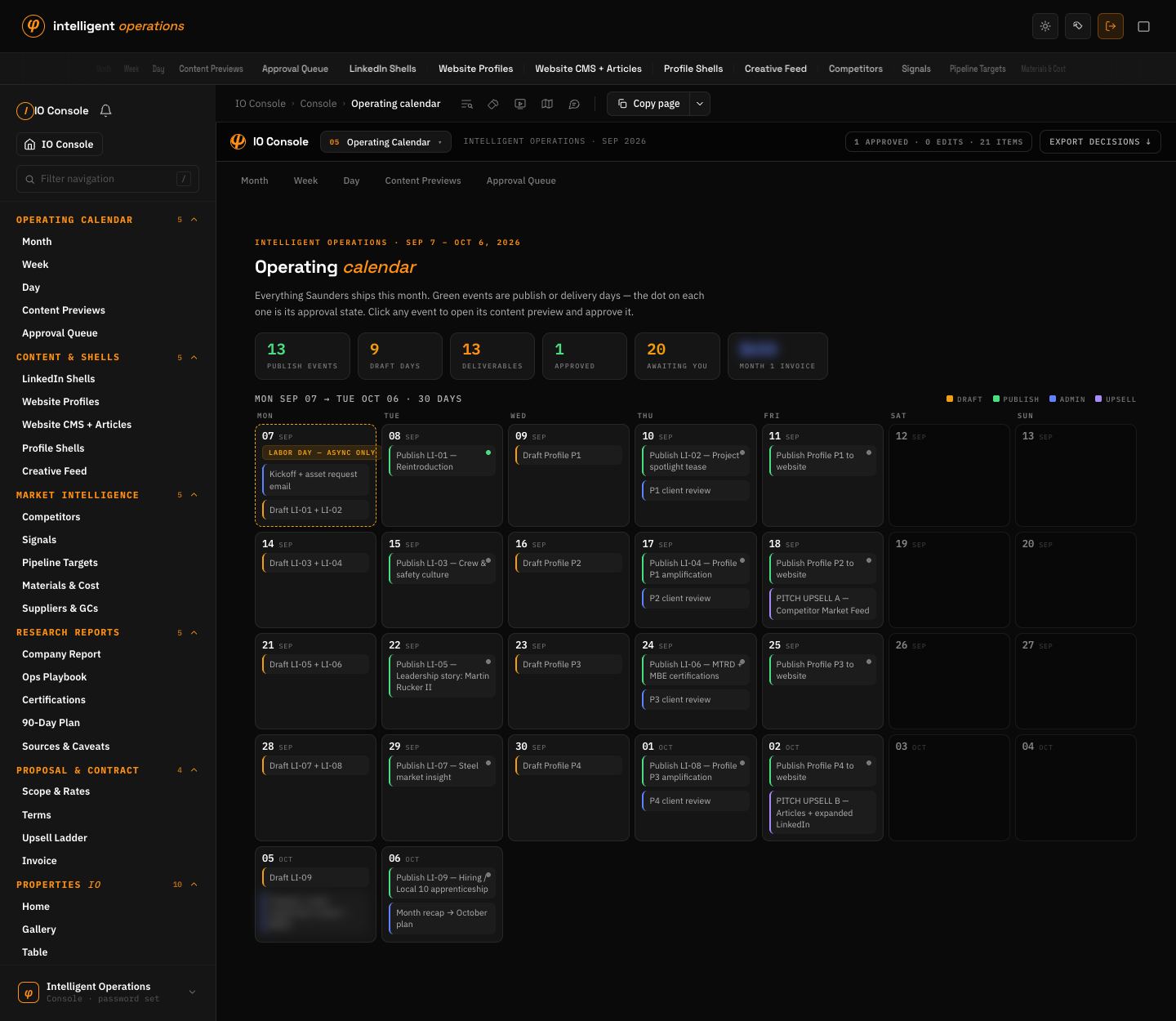 Intelligent Operations: IO Console