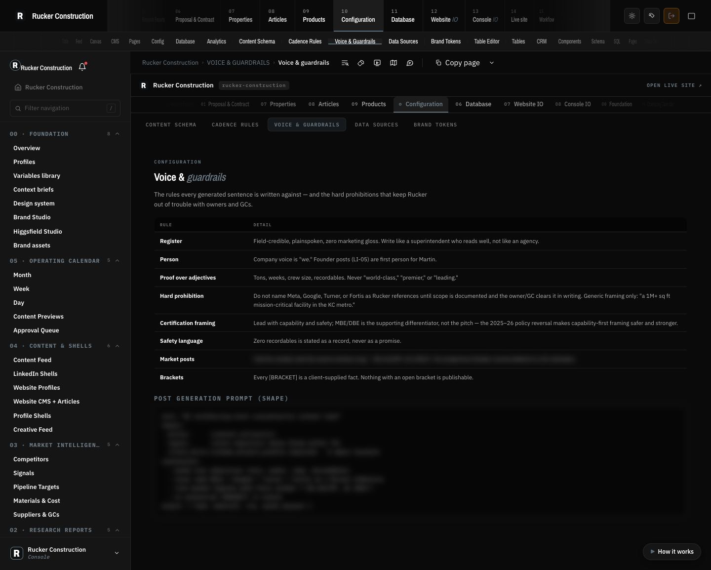 Rucker Construction: Voice settings
