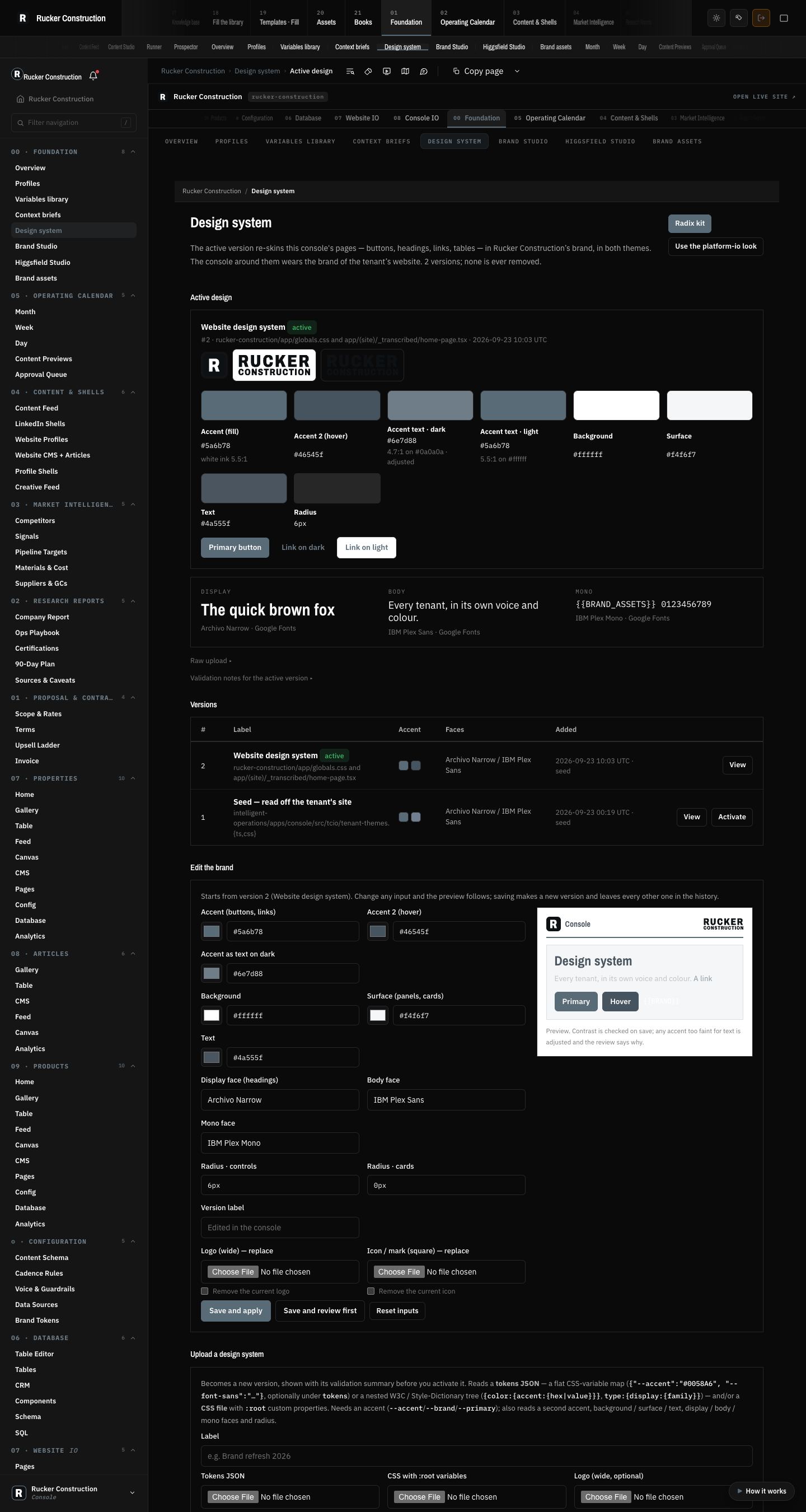 Rucker Construction: Design system