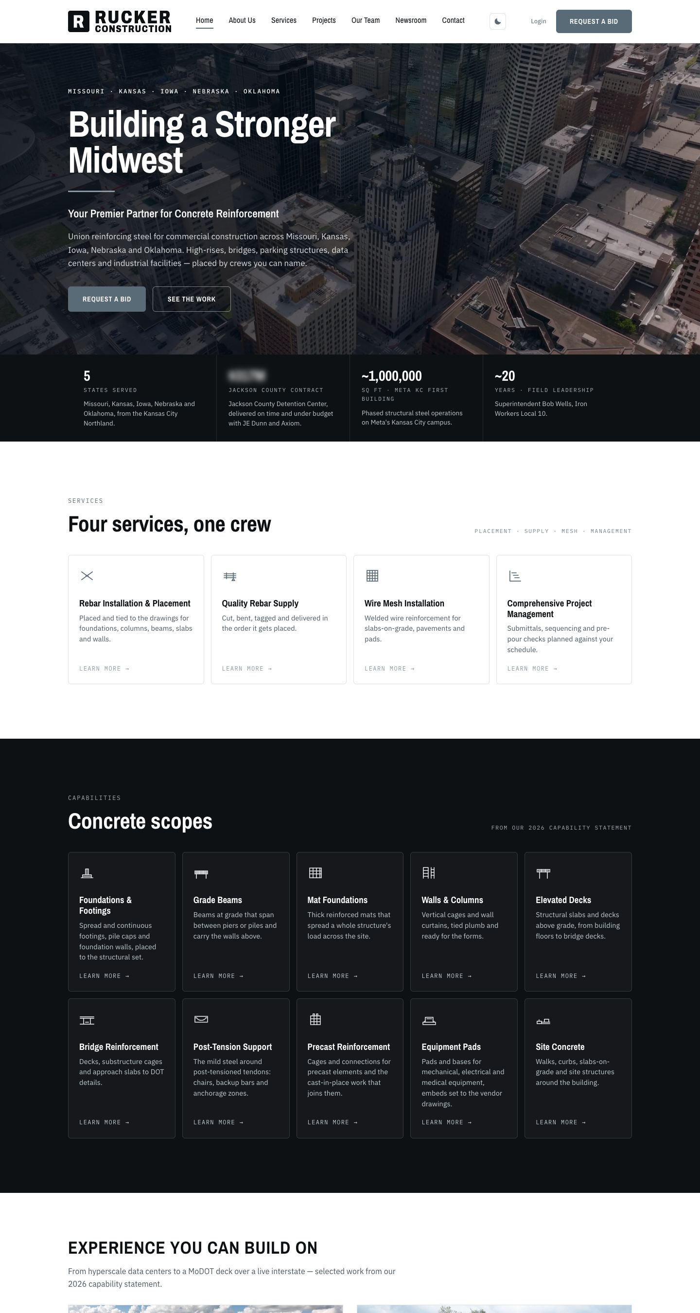Rucker Construction: Website — home