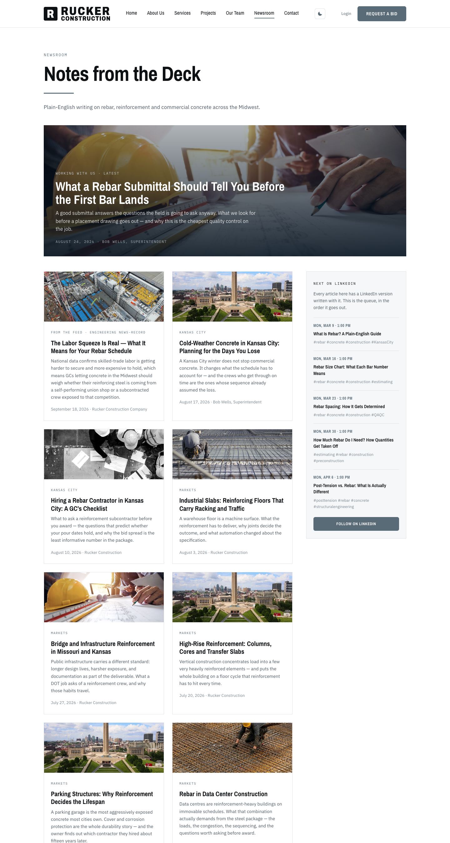 Rucker Construction: Website — Newsroom