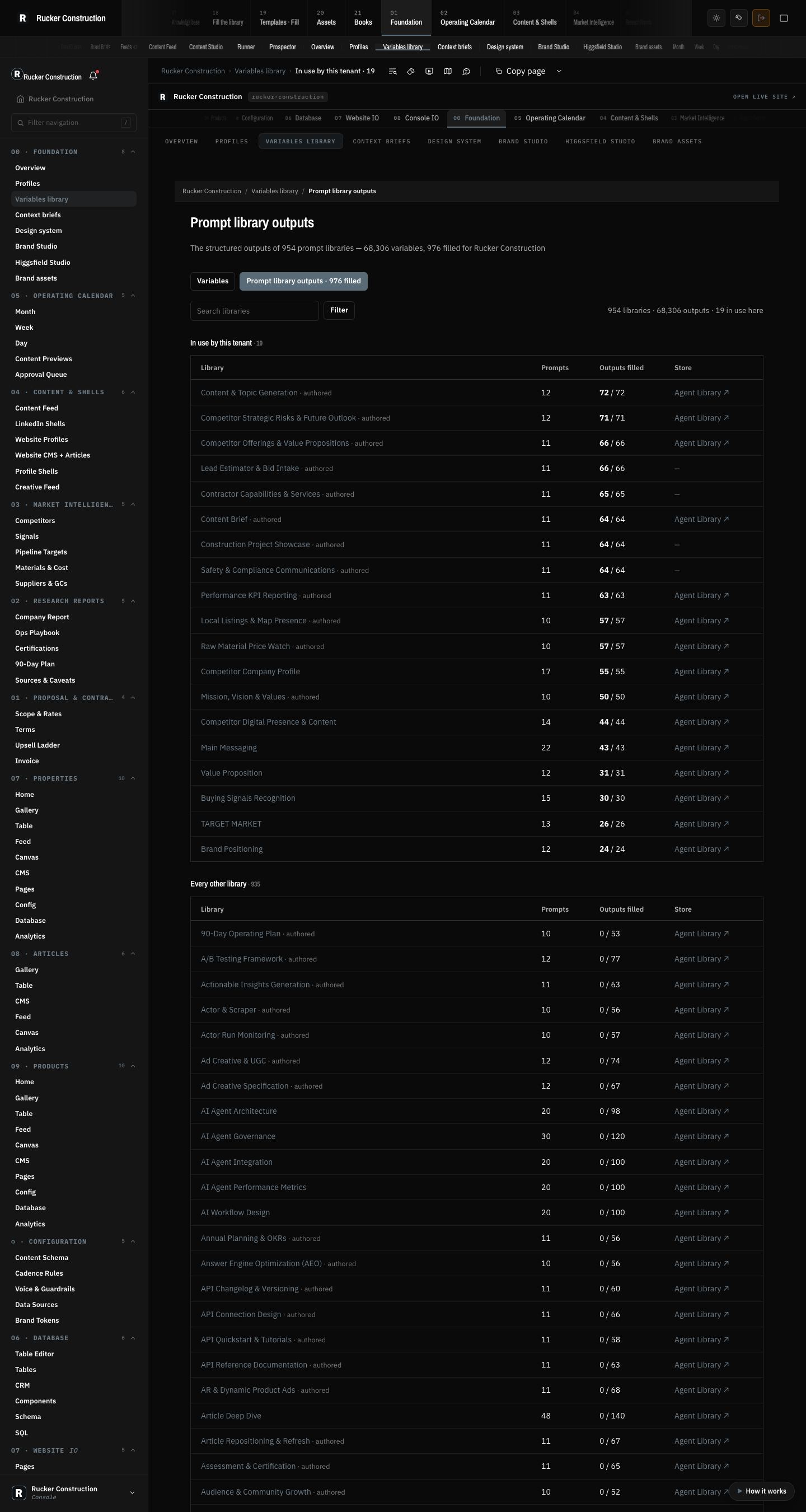 Rucker Construction: Prompt library outputs