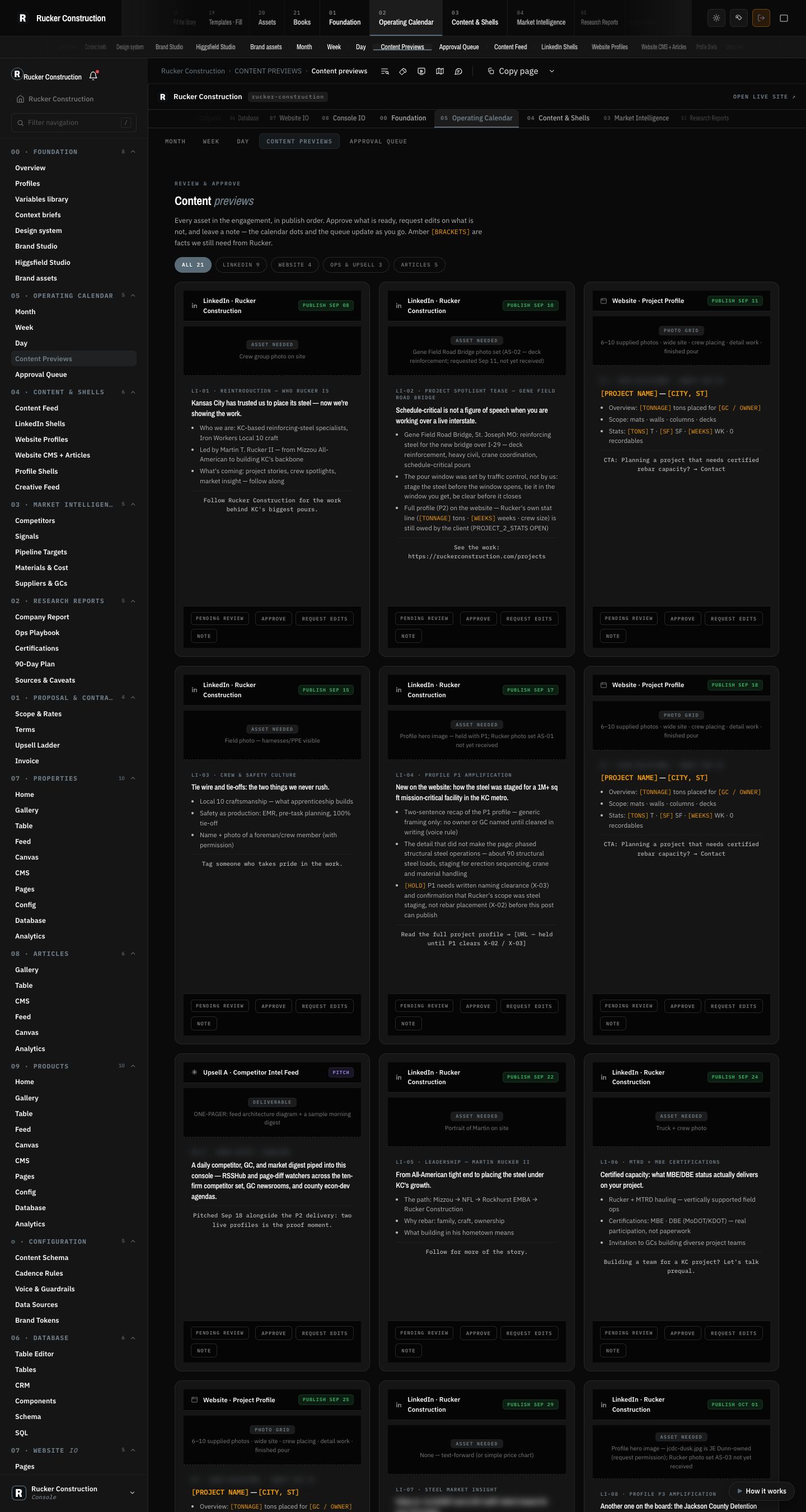 Rucker Construction: Content previews