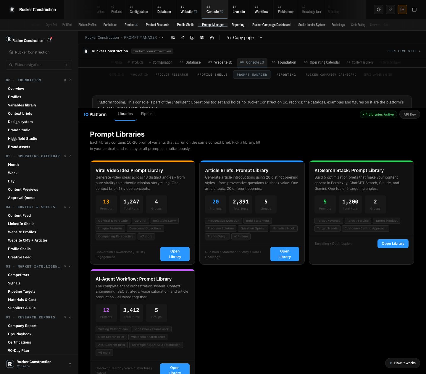 Rucker Construction: Prompt library workflows