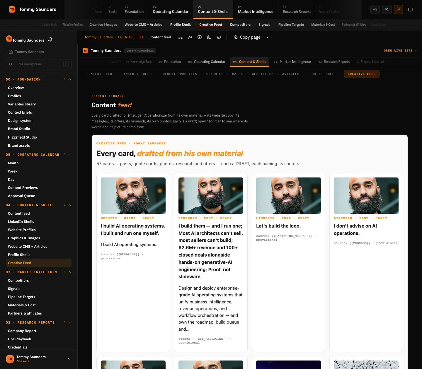 Tommy Saunders: Content feed