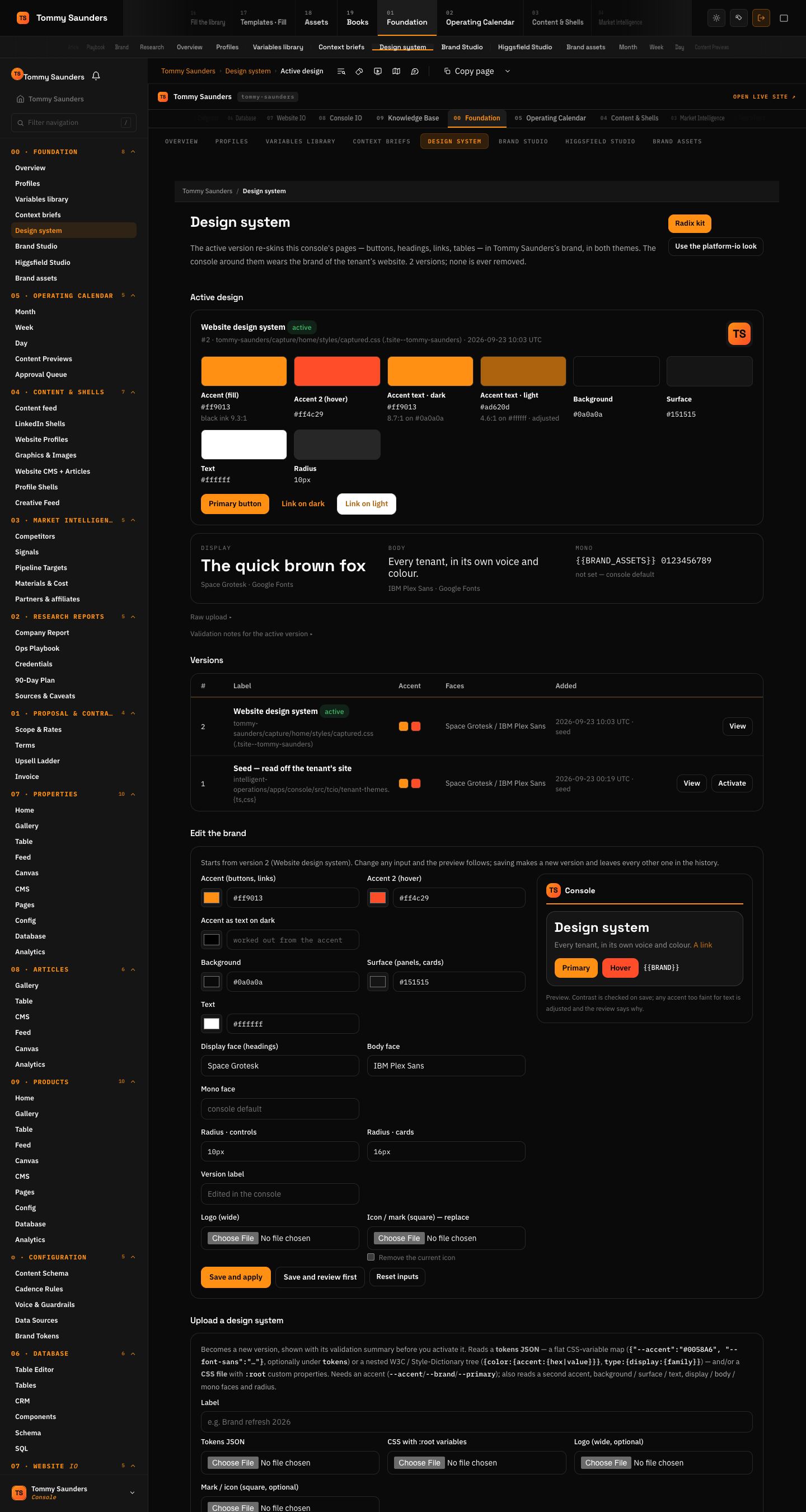 Tommy Saunders: Design system