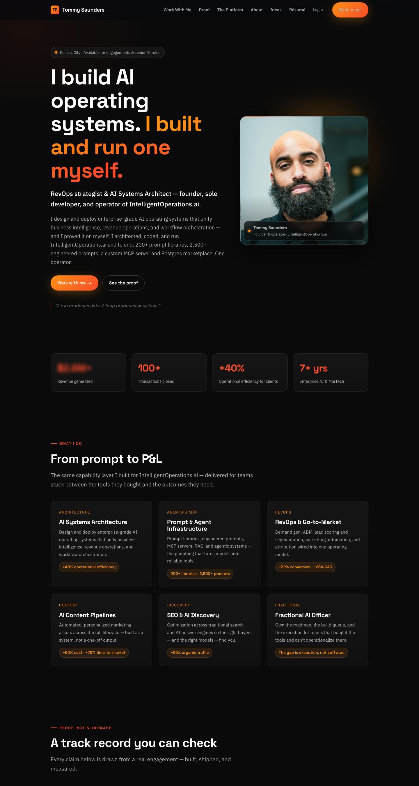 Tommy Saunders: Website — home
