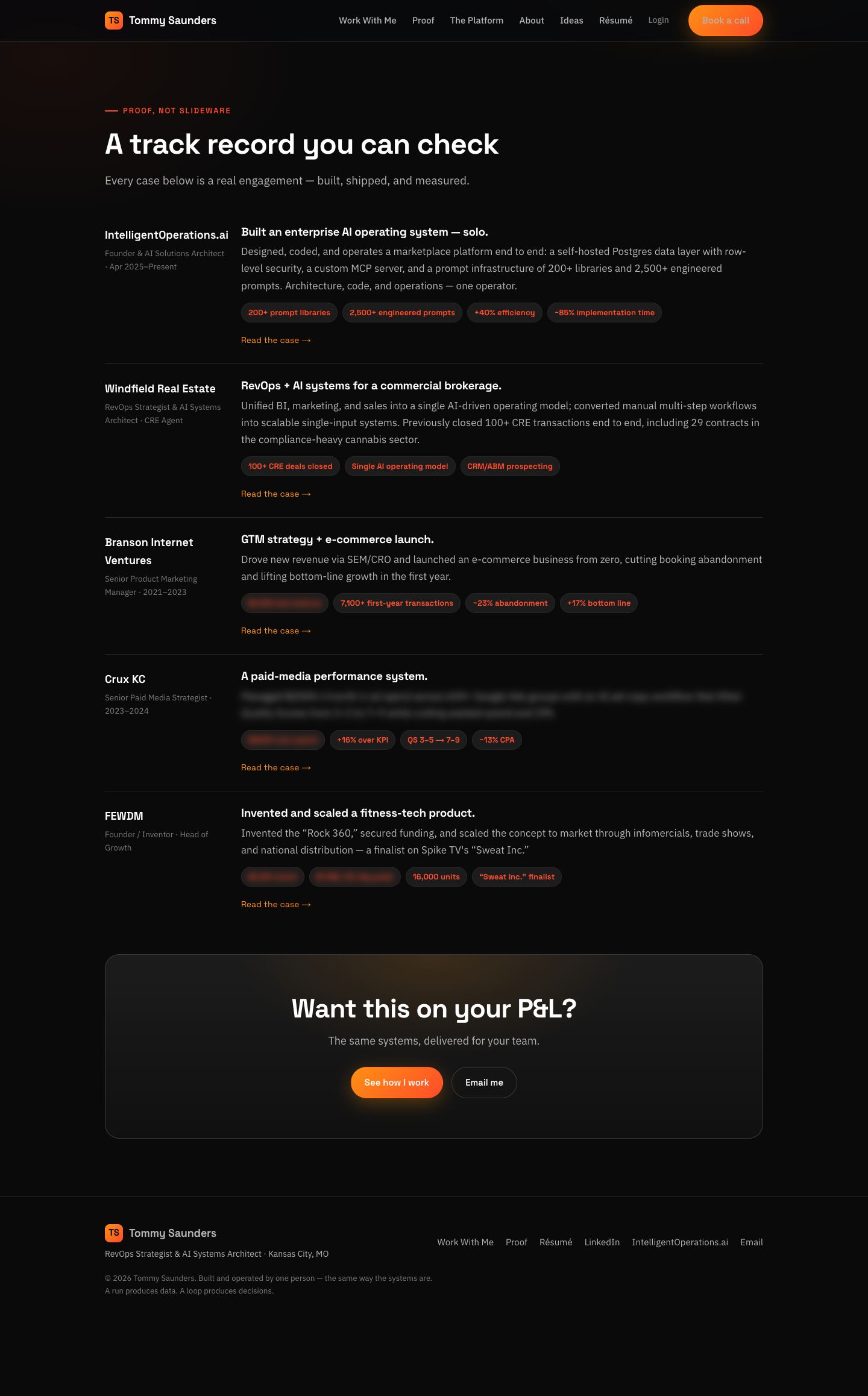 Tommy Saunders: Website — Proof