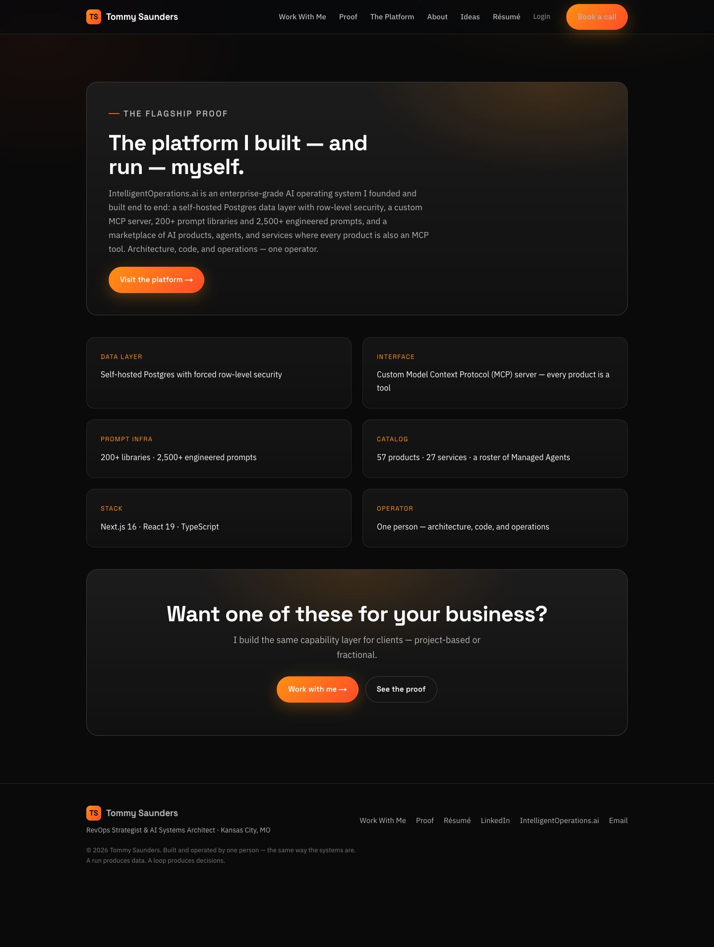 Tommy Saunders: Website — The Platform