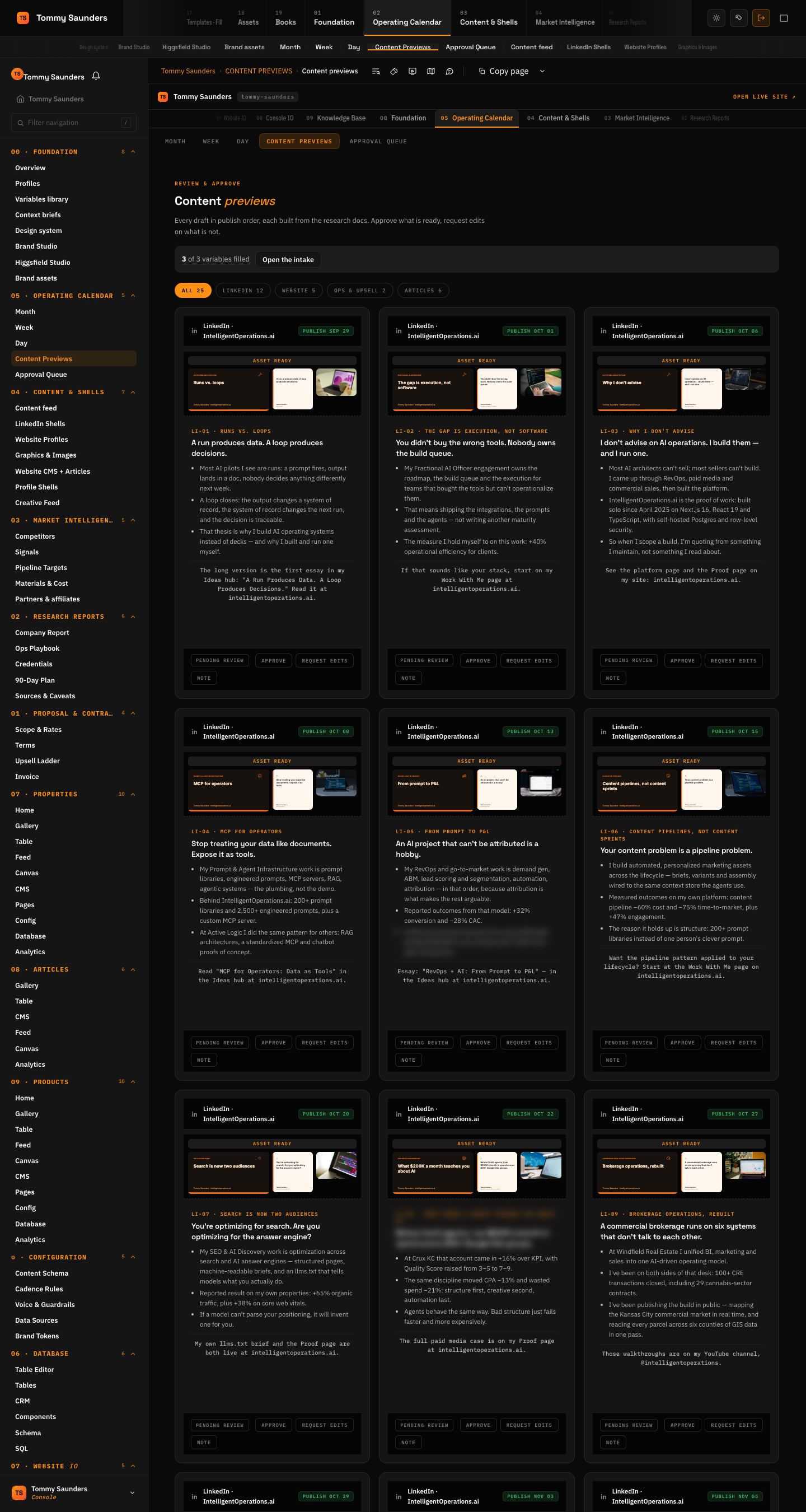 Tommy Saunders: Content previews