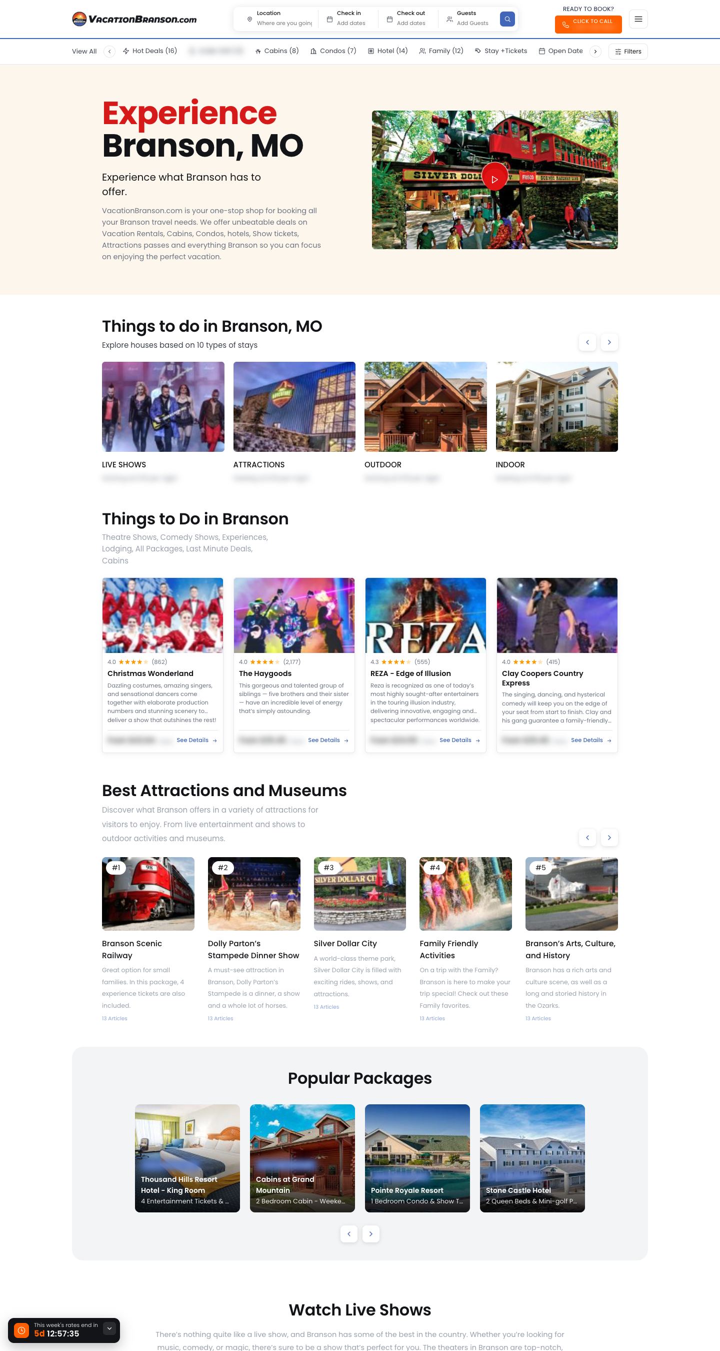 Vacation Branson: Website — Things To Do