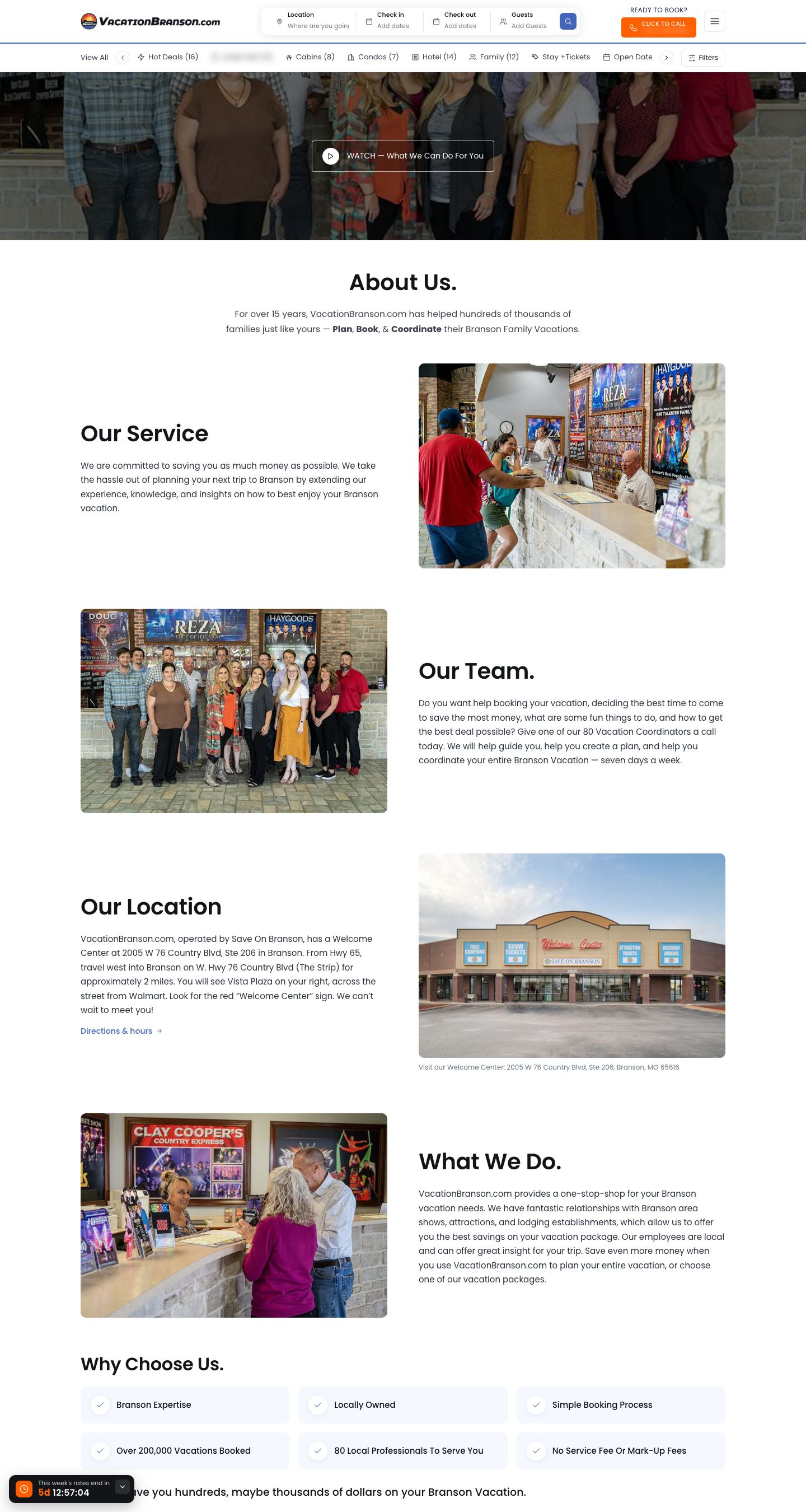 Vacation Branson: Website — About Us