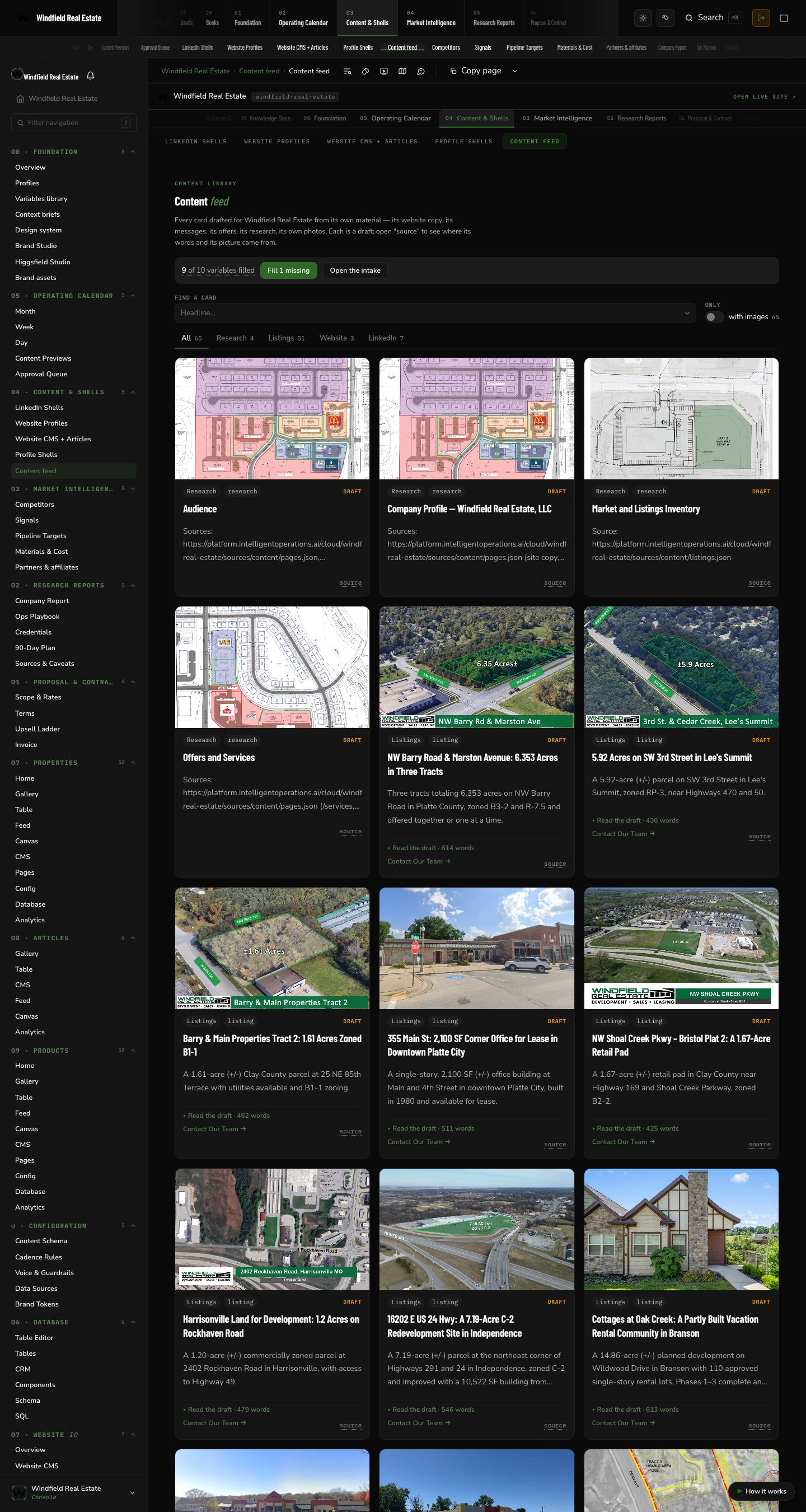 Windfield Real Estate: Content feed