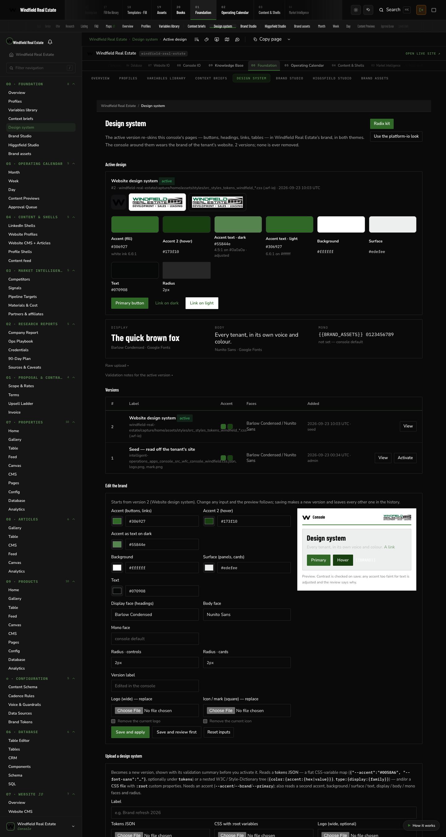Windfield Real Estate: Design system