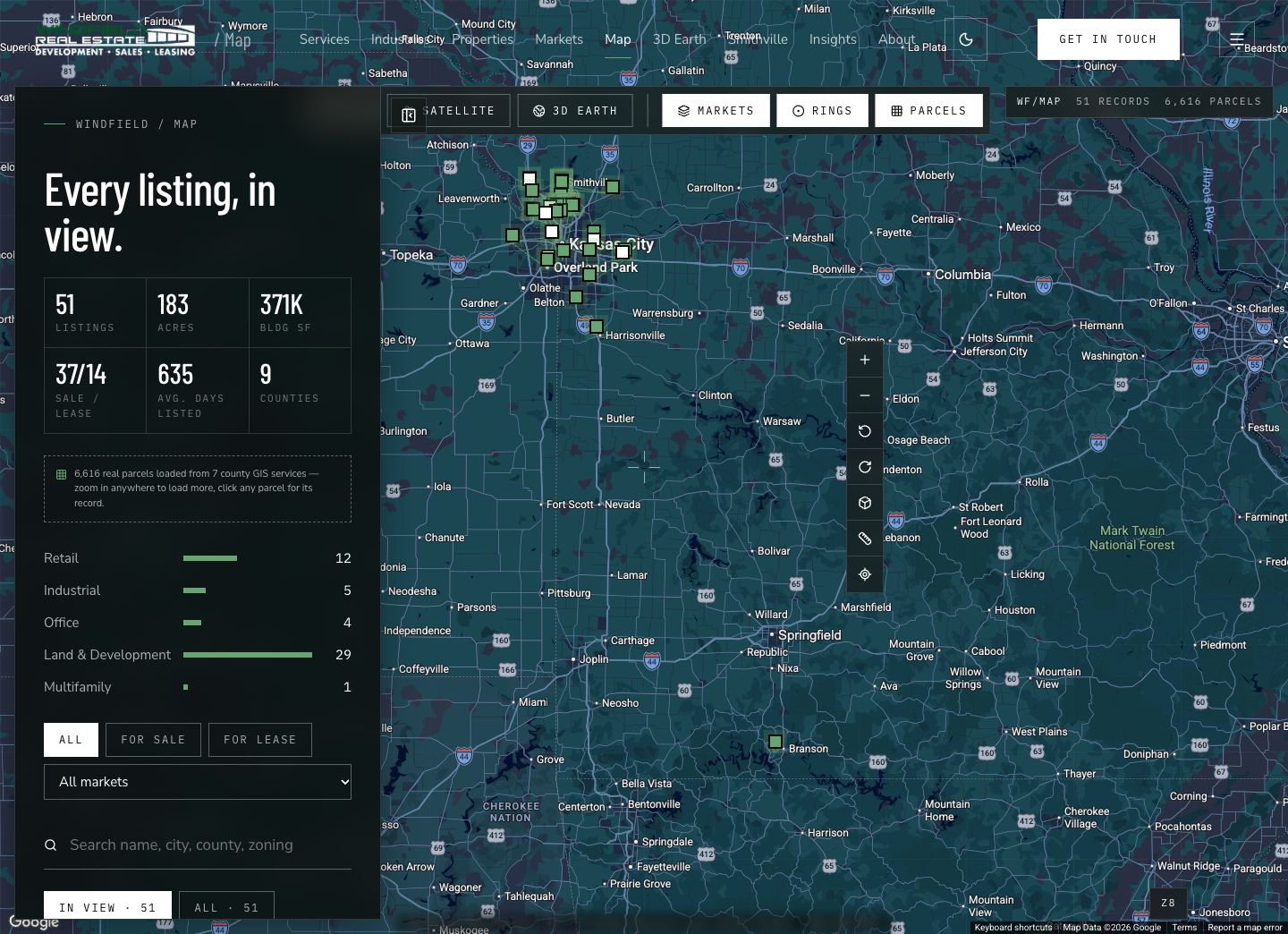 Windfield Real Estate: Website — Map