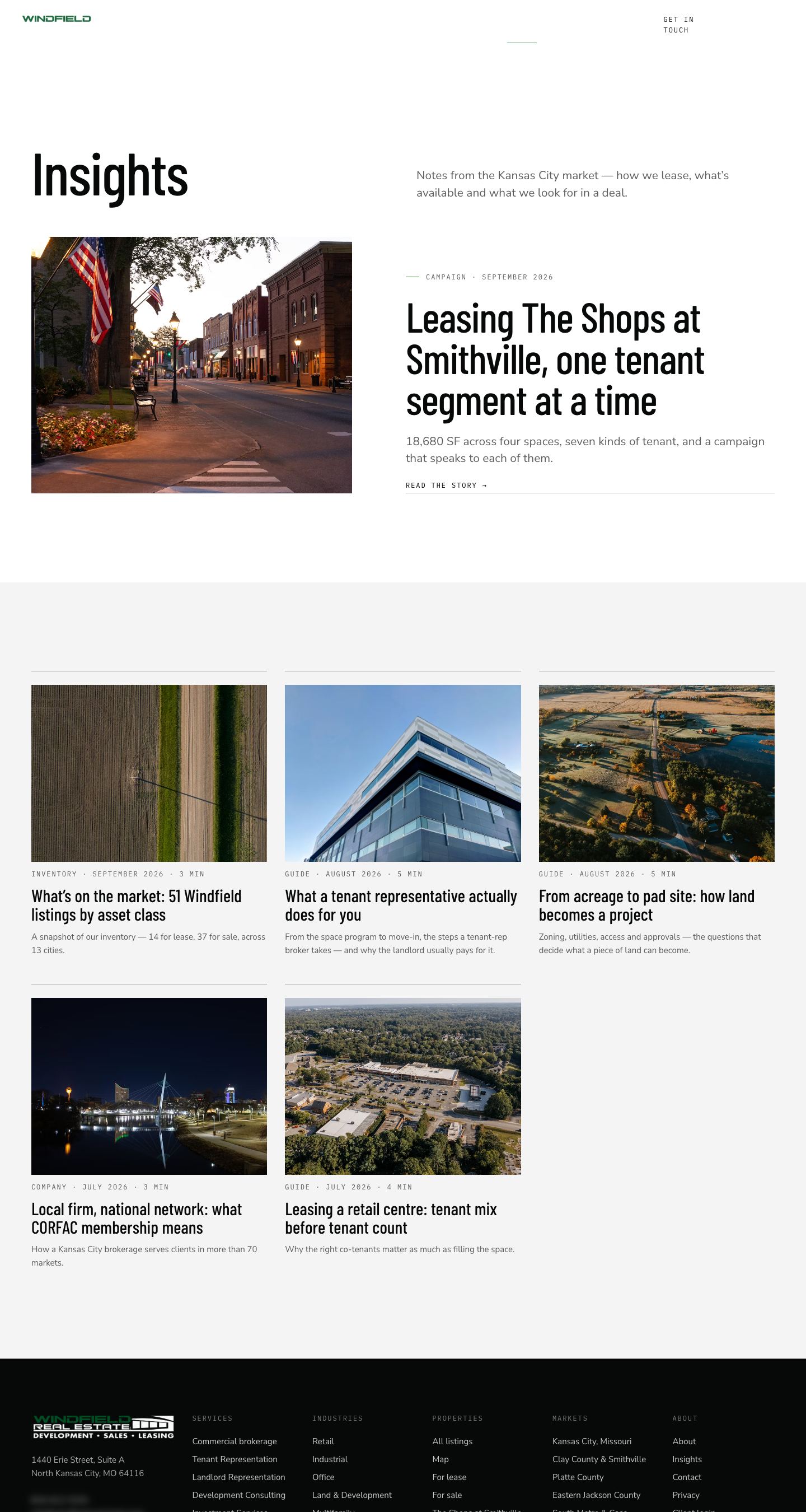 Windfield Real Estate: Website — Insights