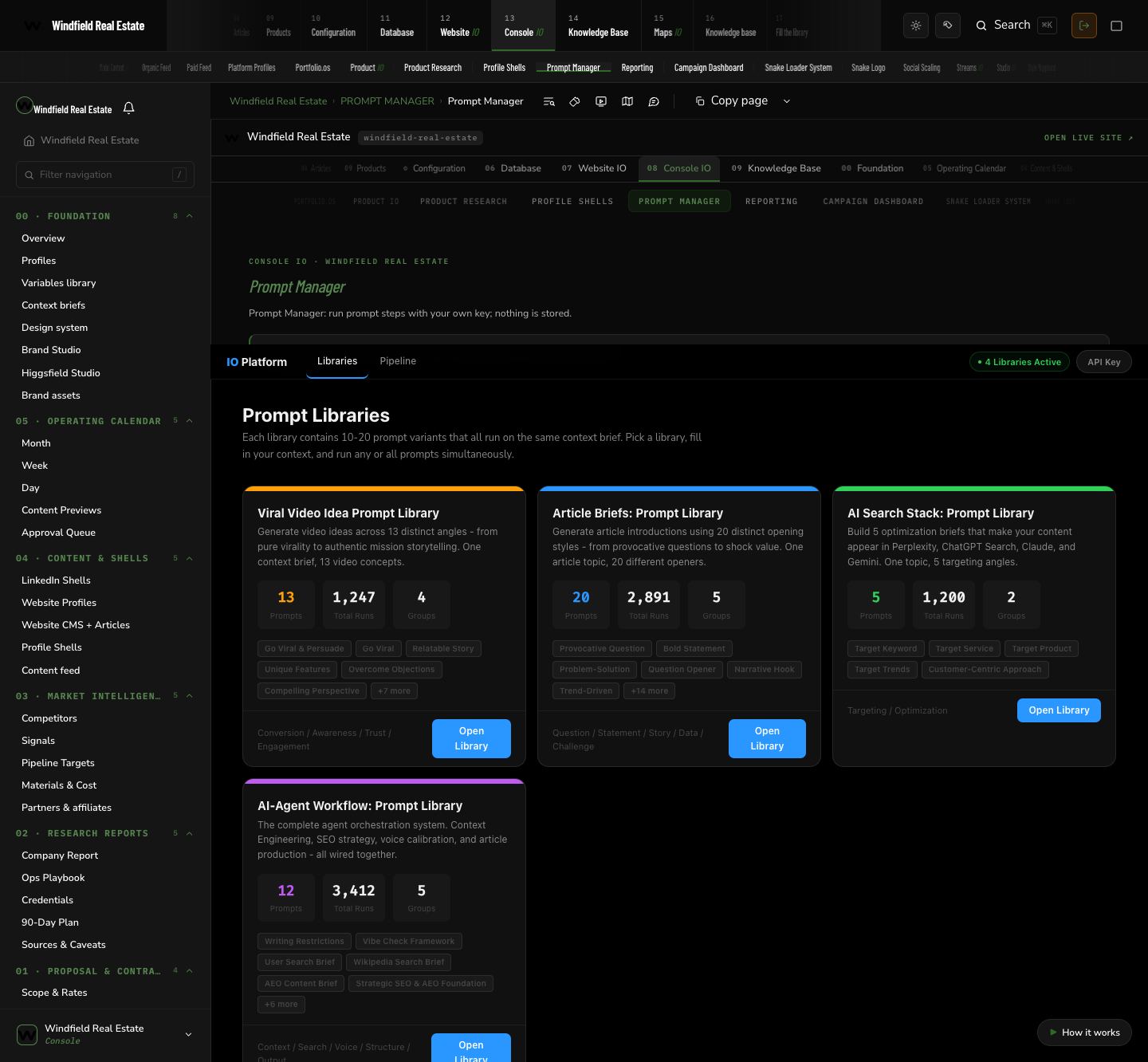 Windfield Real Estate: Prompt library workflows
