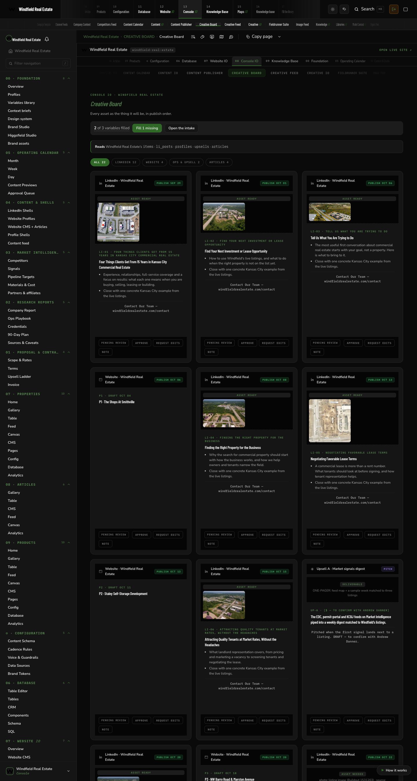 Windfield Real Estate: Creative board